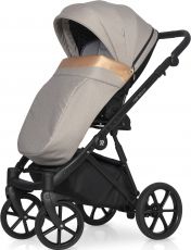 Детская коляска 2 в 1 Riko Nano Pro 04 Camel (карамельная кожа – бежевая ткань)